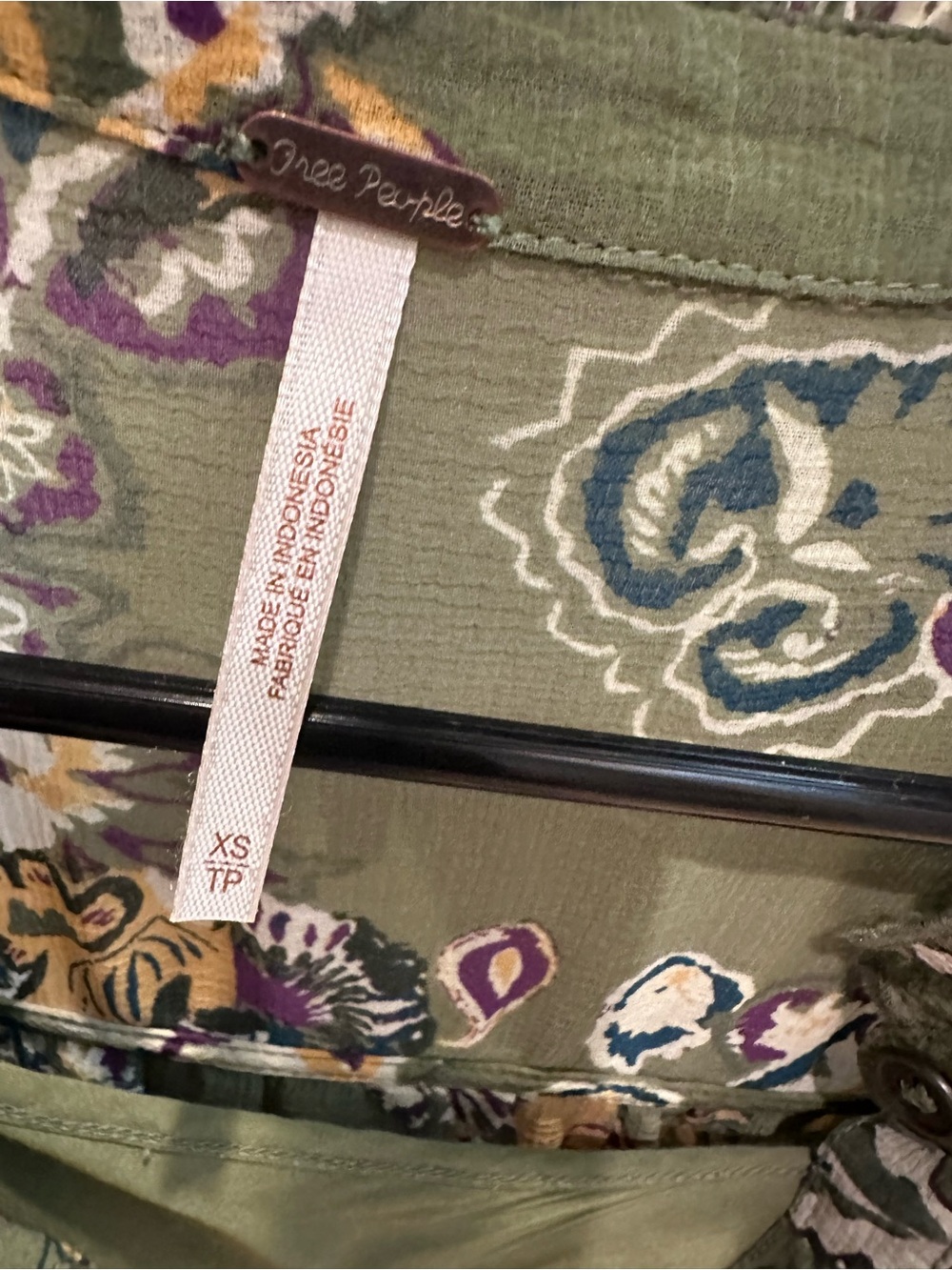 Free People Olive Green Floral Midi Dress - Picture 2 of 2